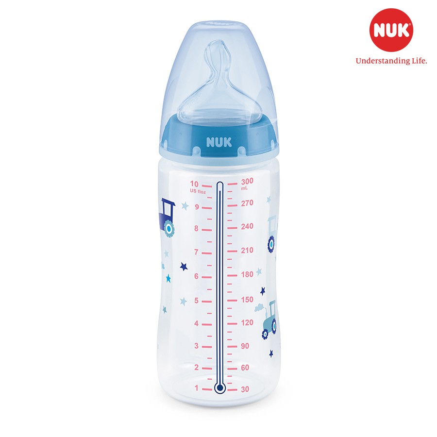 BÌNH SỮA CẢM BIẾN NHIỆT NUK PP 150ML/300ML NÚM TI SILICONE