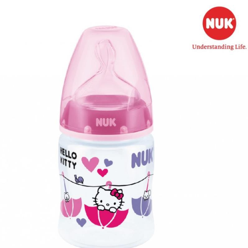 Bình sữa NUK Hello Kitty Premium choice+ nhựa PP núm ti S1 - M 150ml, 300ml