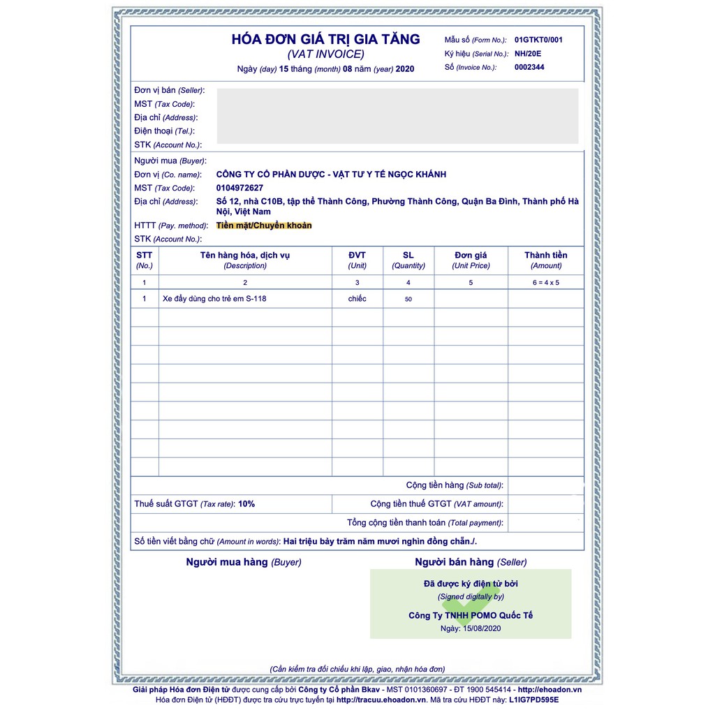 Xe đẩy du lịch Vovo 1 chiều gấp gọn