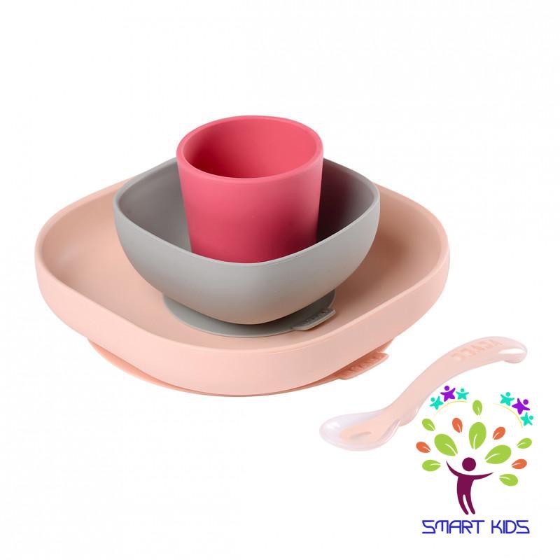 Bộ ăn dặm Silicone đế hít không đổ Beaba