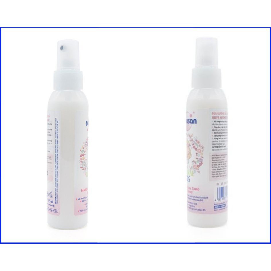 (Chính Hãng) Sữa dưỡng ẩm chải tóc chiết xuất Olive hương Cherry Sanosan 125ml