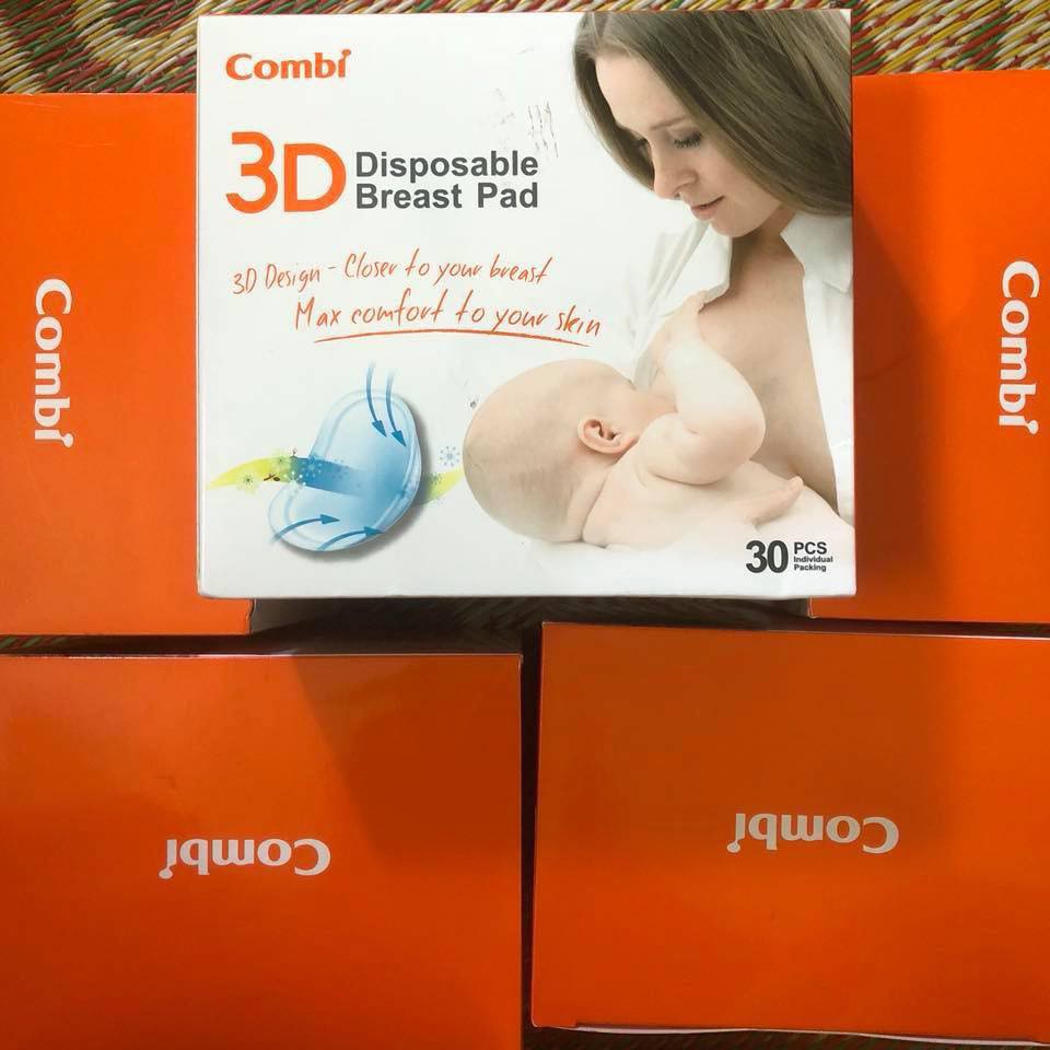 Hộp miếng lót thấm sữa 3D thoáng khí (30pcs) Combi Nhật Bản