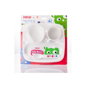 Bộ cốc,bát,thìa tập ăn bằng nhựa Farlin