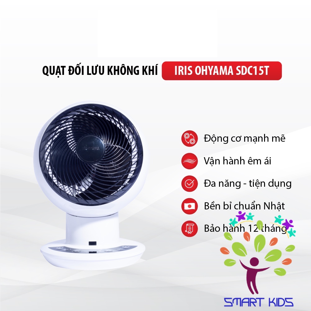Quạt đối lưu không khí Iris Ohyama SDC15T Quạt điện để bàn giúp tuần hoàn không khí, sử dụng cho văn phòng/ gia đình
