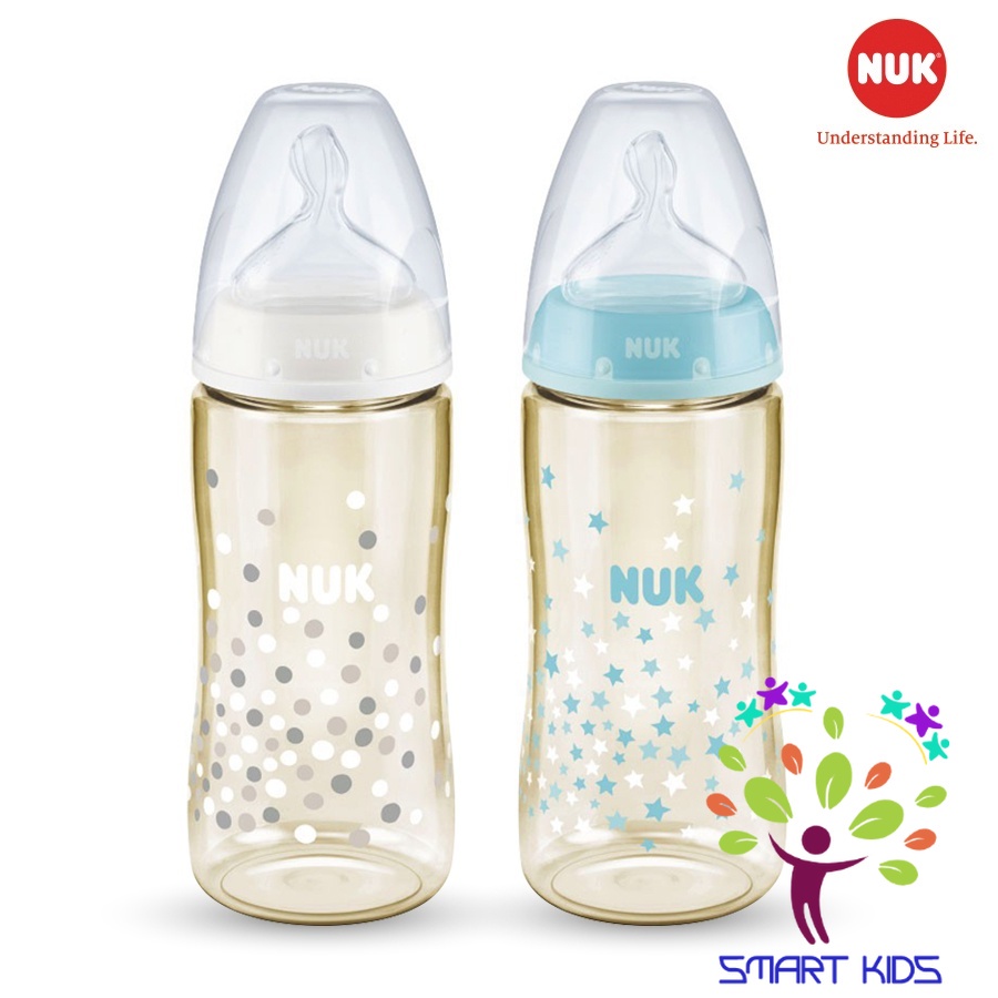 Bình sữa cảm biến nhiệt NUK nhựa PPSU 150ml, 300ml