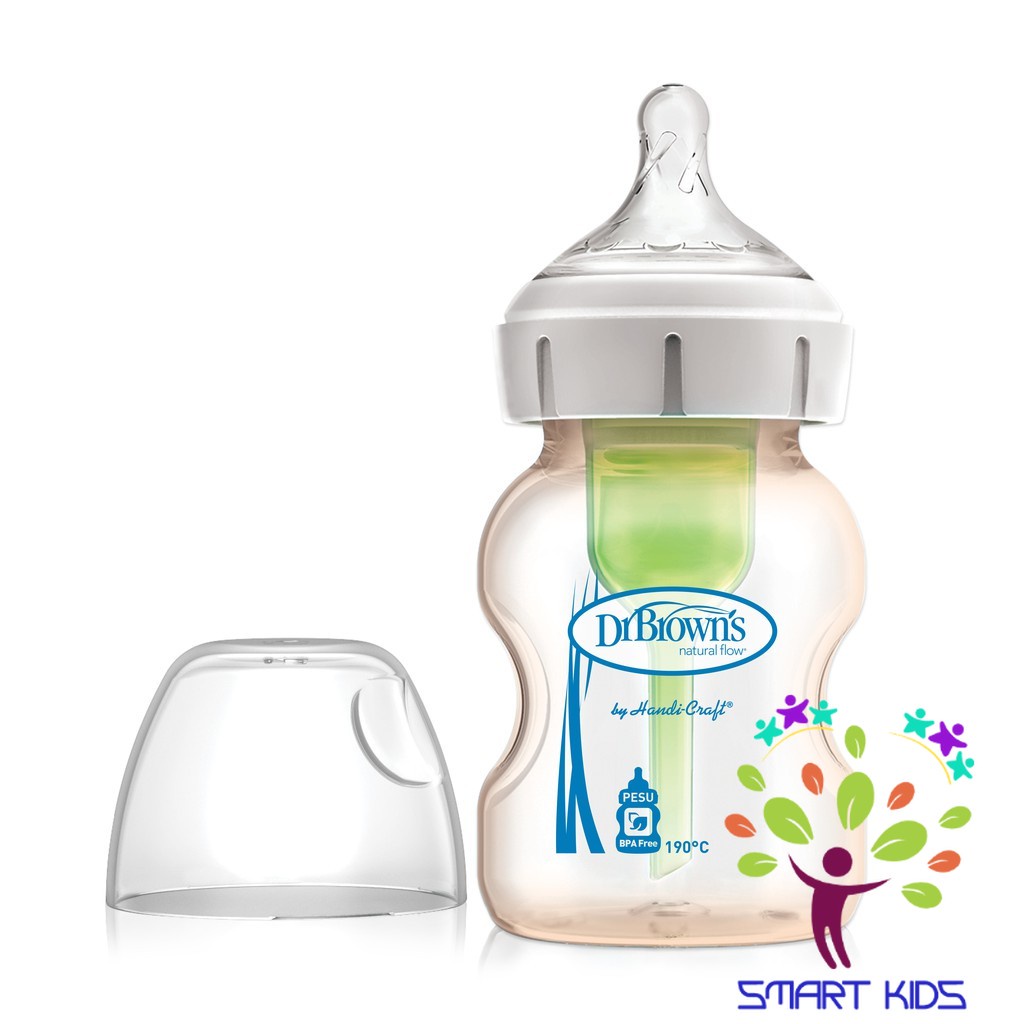 Bình sữa cổ rộng Dr.Brown's nhựa PESU Option Plus 150ml và 270ml