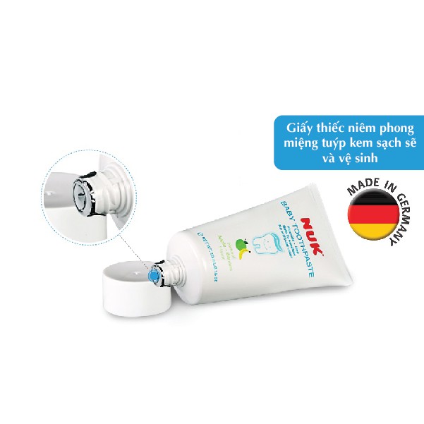 KEM ĐÁNH RĂNG TRẺ EM NUK KHÔNG FLOURIDE 3-36 THÁNG (50G)