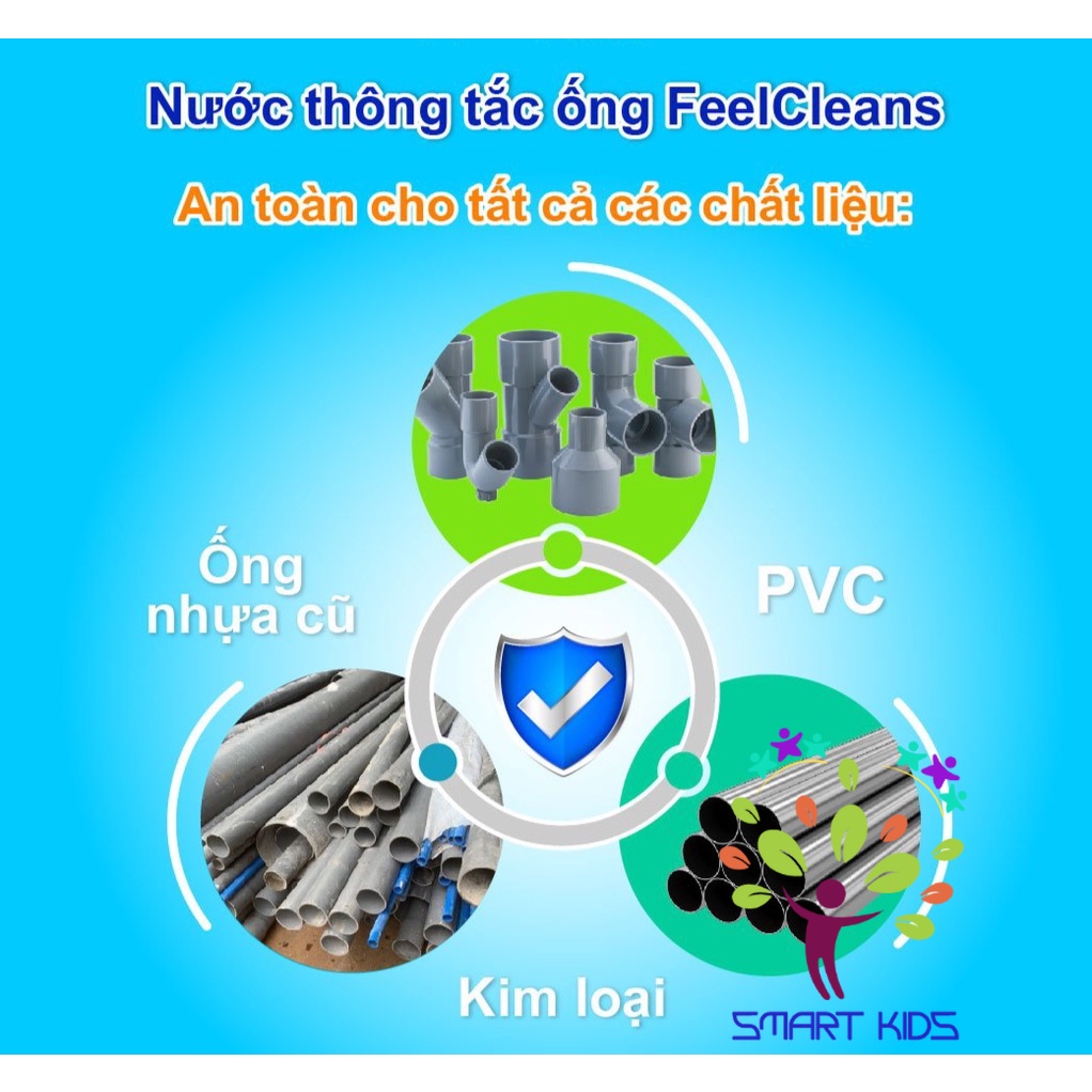 Nước thông tắc đường ống FeelCleans 1 Lít Made In Spain