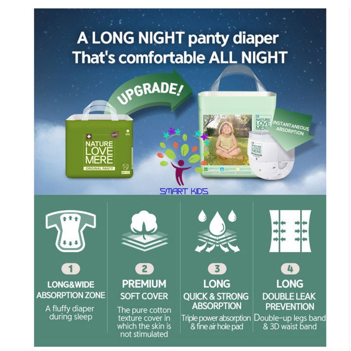 BỈM NATURE LOVE MERE BỈM QUẦN CHUYÊN ĐÓNG ĐÊM PHIÊN BẢN MỚI 2021- L30/XL24/XXL20