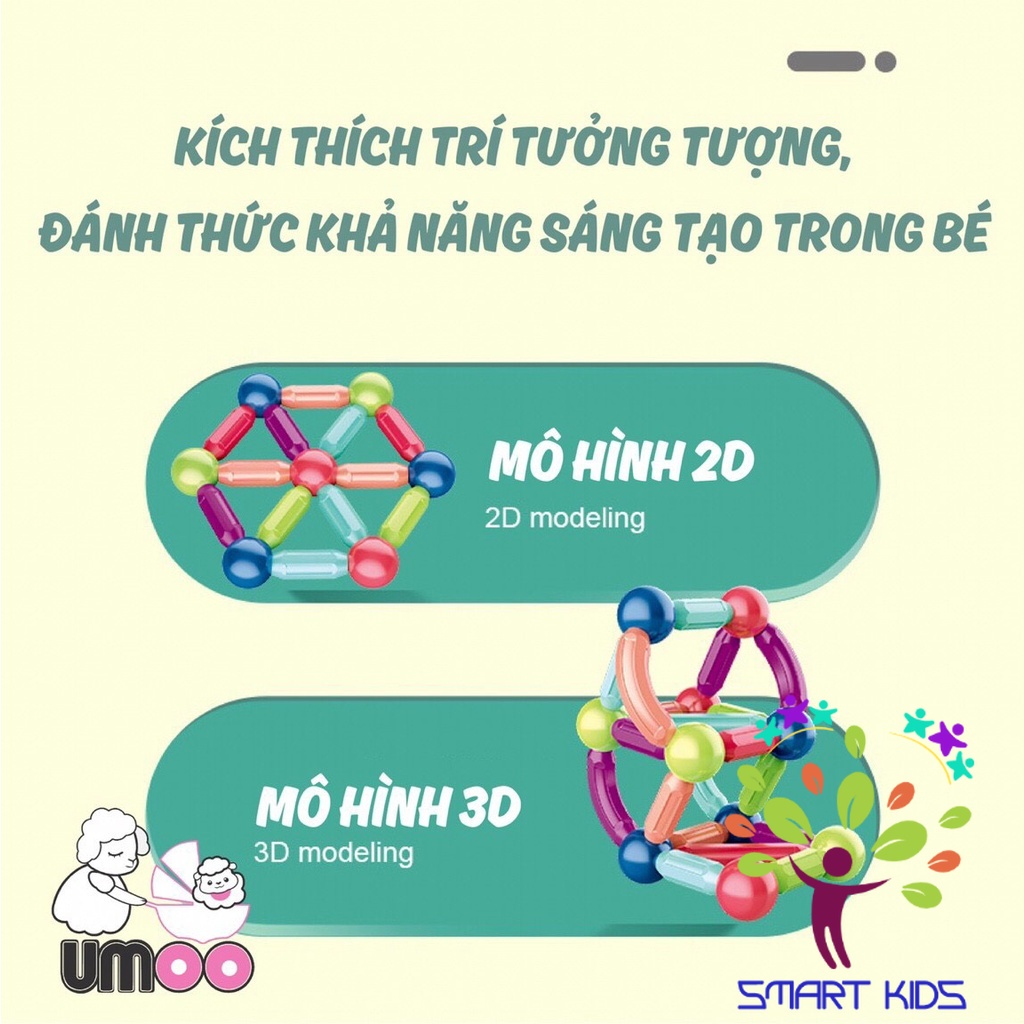 Bộ đồ chơi xếp hình nam châm từ tính Umoo UM-1085