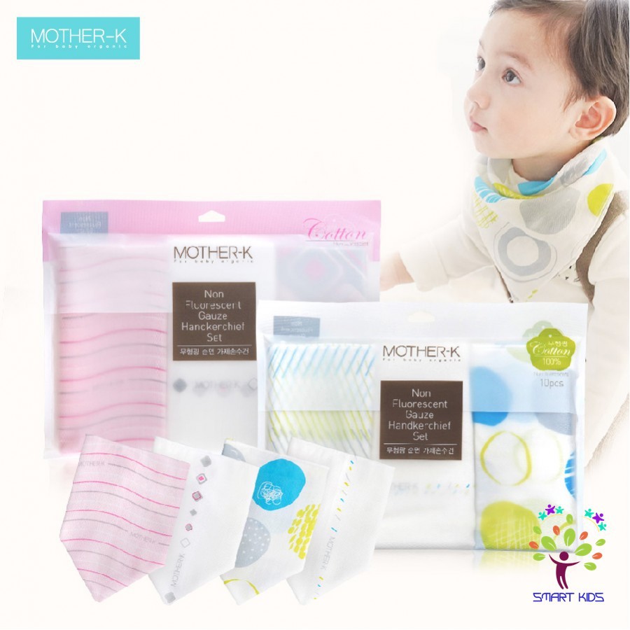 KHĂN SỮA MOTHER-K KHỔ RỘNG 30x30cm Made in Korea(10 chiếc)