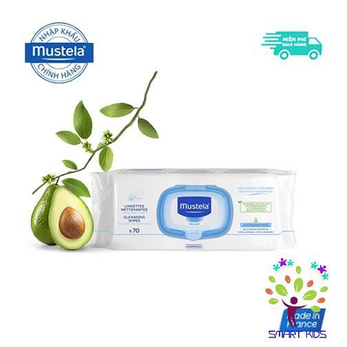 Khăn Giấy Ướt Mustela Cleansing Wipes Delicately Fragranced 70 tờ