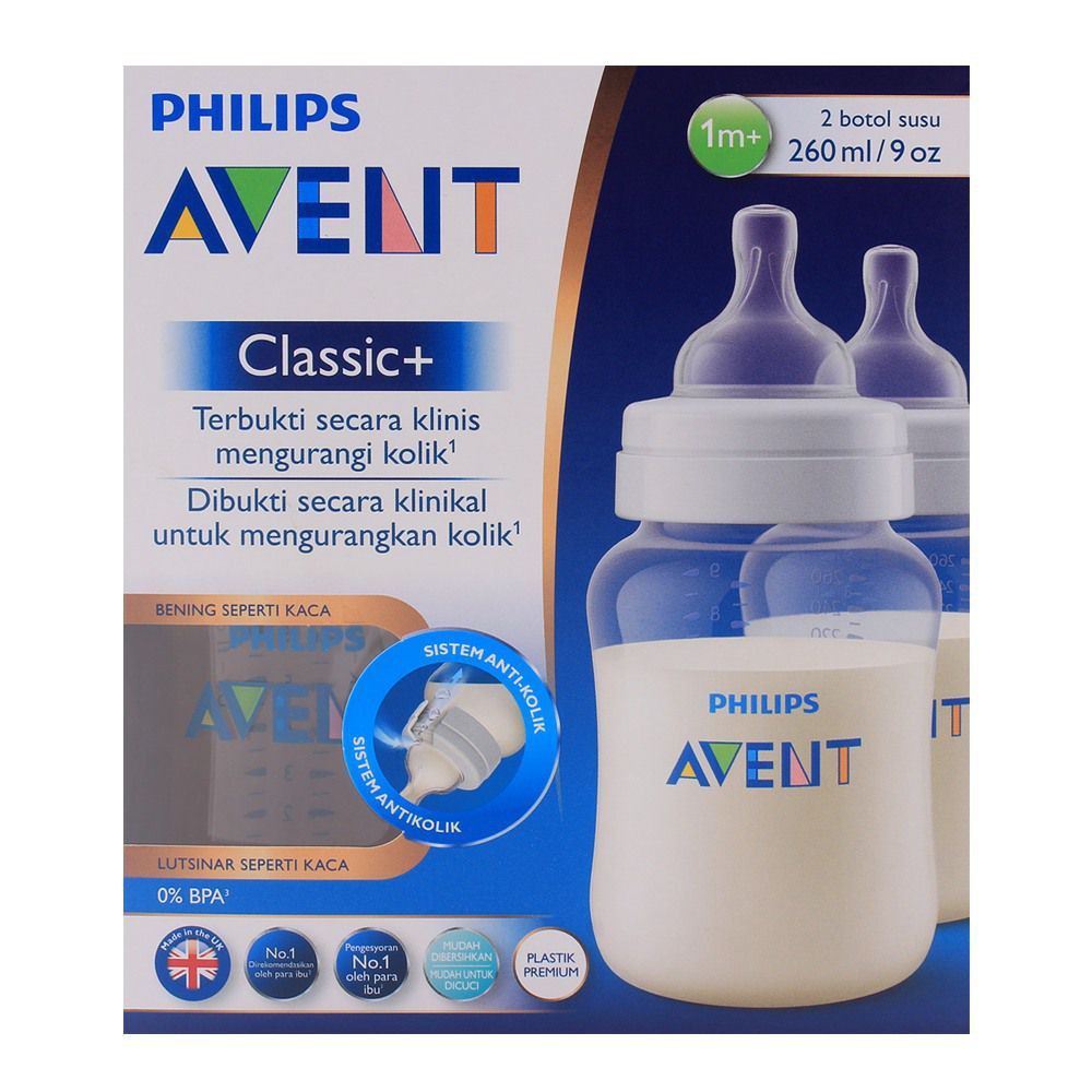 Bình sữa Philips Avent Classic+ nhựa PA siêu cao cấp thiết kế cổ điển 125/260/330ml