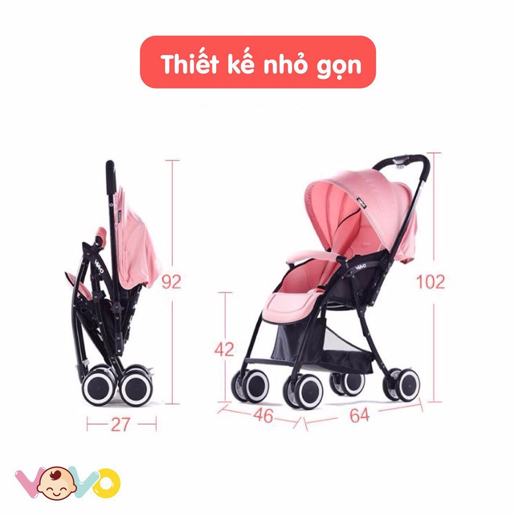 Xe đẩy Vovo 2 chiều VO-2047 mẫu mới hàng chính hãng
