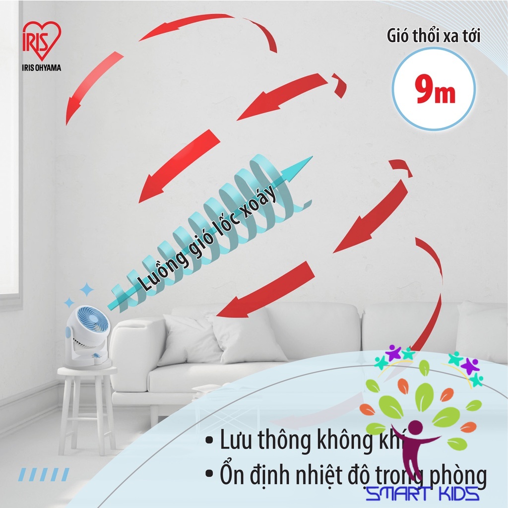 Quạt đối lưu không khí Iris Ohyama PCF-HD15C Quạt điện thông minh giúp tuần hoàn không khí, ổn định nhiệt độ phòng