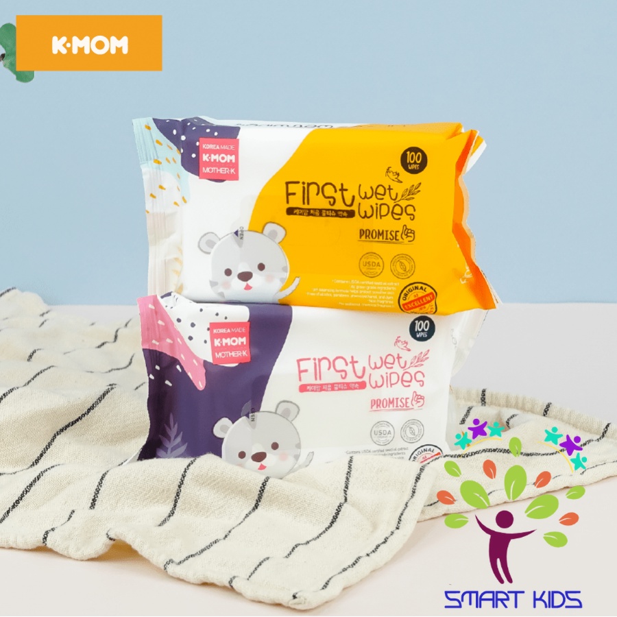 KHĂN ƯỚT CAO CẤP FIRST WET WIPES K-MOM HÀN QUỐC KHĂN ƯỚT KMOM LALABEBE