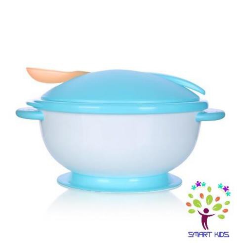 Bát Ăn Dặm Chống Đổ Kèm Nắp & Thìa Cảm Ứng Nhiệt Upass UP5026Y