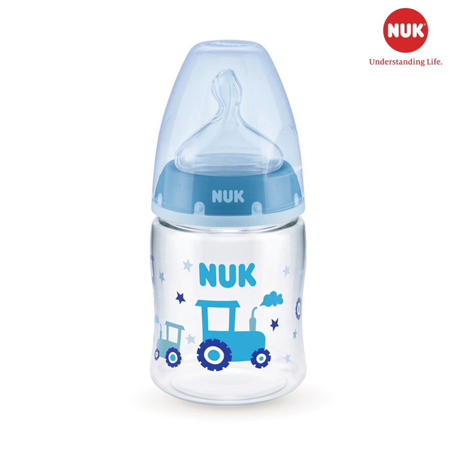 BÌNH SỮA CẢM BIẾN NHIỆT NUK PP 150ML/300ML NÚM TI SILICONE