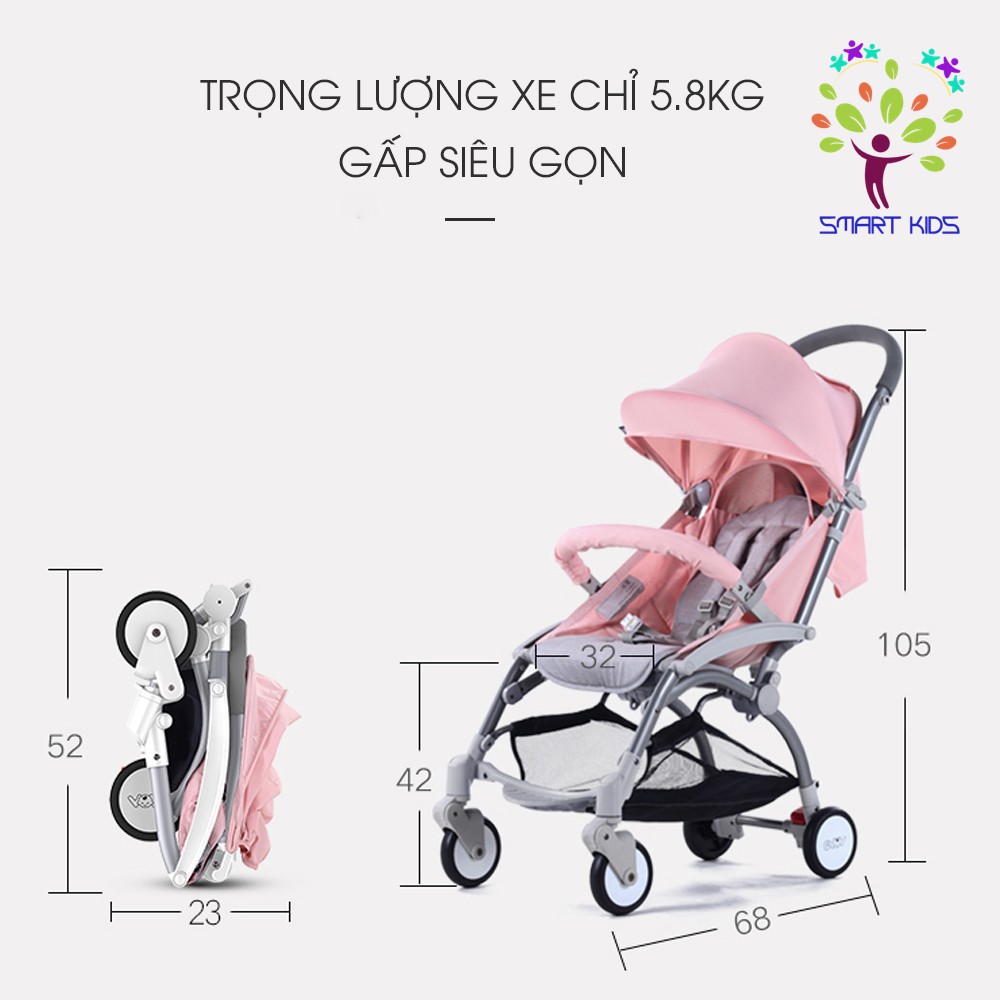 Xe đẩy du lịch Vovo 1 chiều gấp gọn