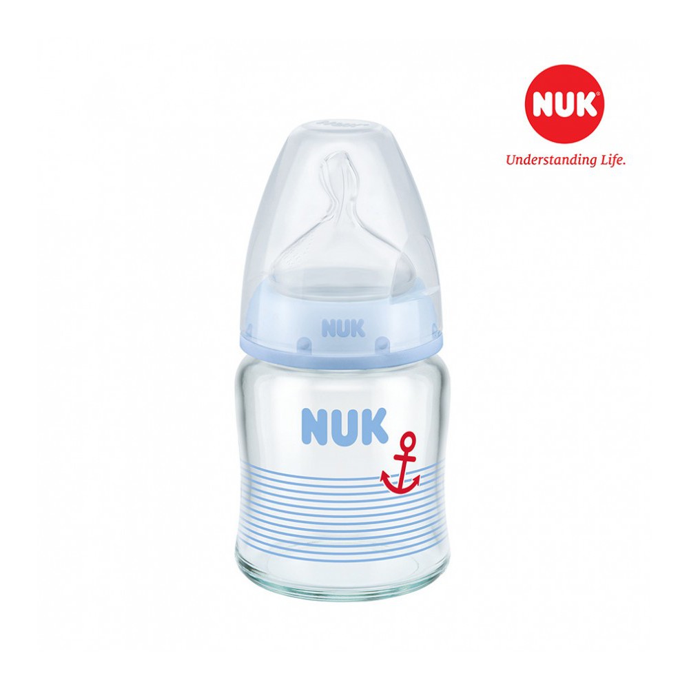 Bình sữa NUK Premium Choice thủy tinh núm ti Silicone S1 - M