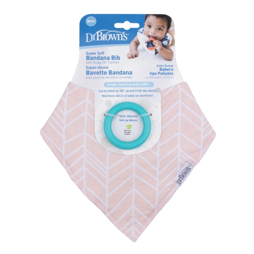 Yếm Cotton siêu mềm kèm ngậm nướu Silicone Dr Brown's