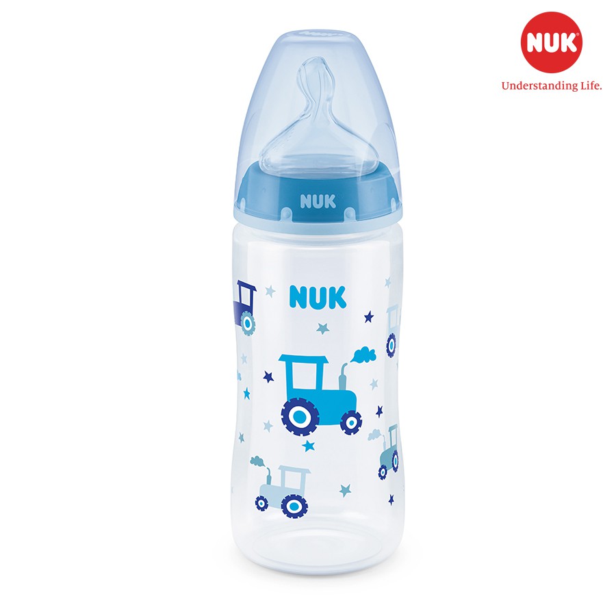 BÌNH SỮA CẢM BIẾN NHIỆT NUK PP 150ML/300ML NÚM TI SILICONE