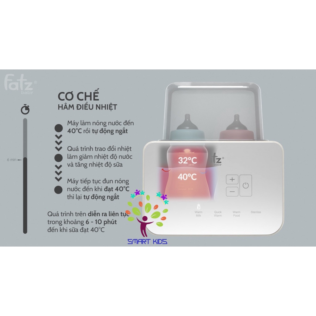 MÁY HÂM SỮA TIỆT TRÙNG ĐIỆN TỬ 2 BÌNH DUO 5 FATZ BABY FB3203TN