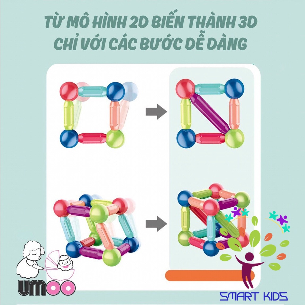 Bộ đồ chơi xếp hình nam châm từ tính Umoo UM-1085