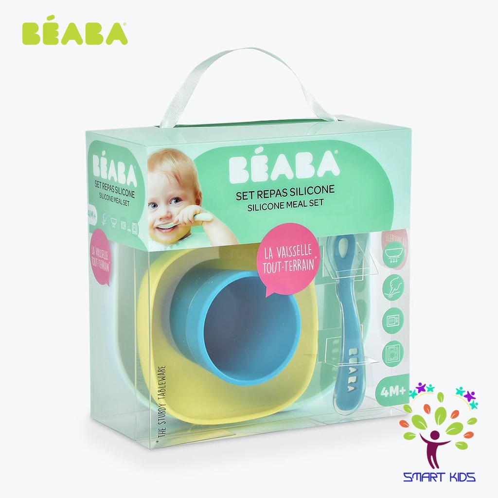 Bộ ăn dặm Silicone đế hít không đổ Beaba