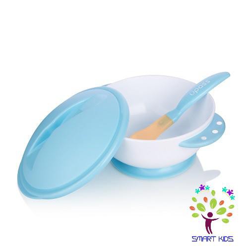 Bát Ăn Dặm Chống Đổ Kèm Nắp & Thìa Cảm Ứng Nhiệt Upass UP5026Y