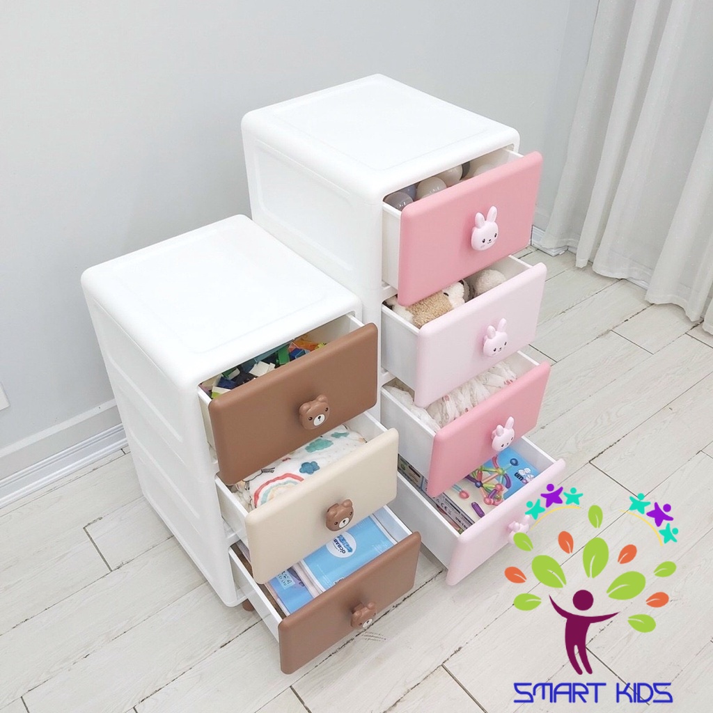 Tủ đa năng Holla Gấu Thỏ - Kệ tủ đựng đồ chơi, đồ dùng quấn áo cho bé