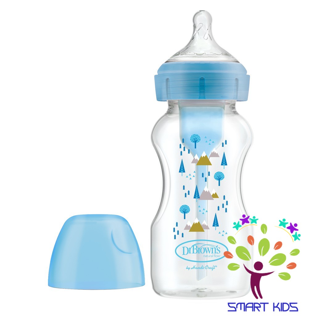 Bình sữa cổ rộng Dr.Brown's Deco 270ml nhựa PP Option Plus