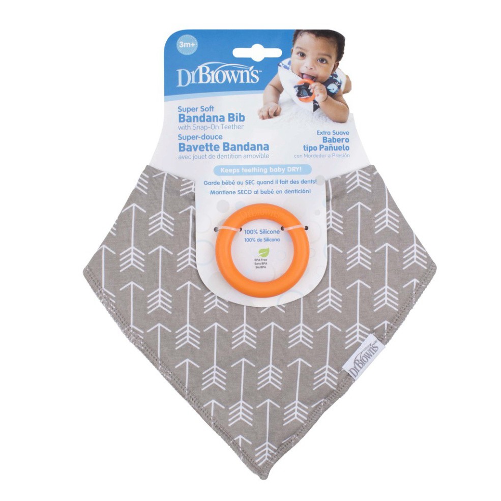 Yếm Cotton siêu mềm kèm ngậm nướu Silicone Dr Brown's