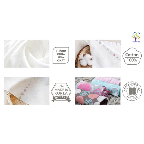KHĂN SỮA MOTHER-K KHỔ RỘNG 30x30cm Made in Korea(10 chiếc)
