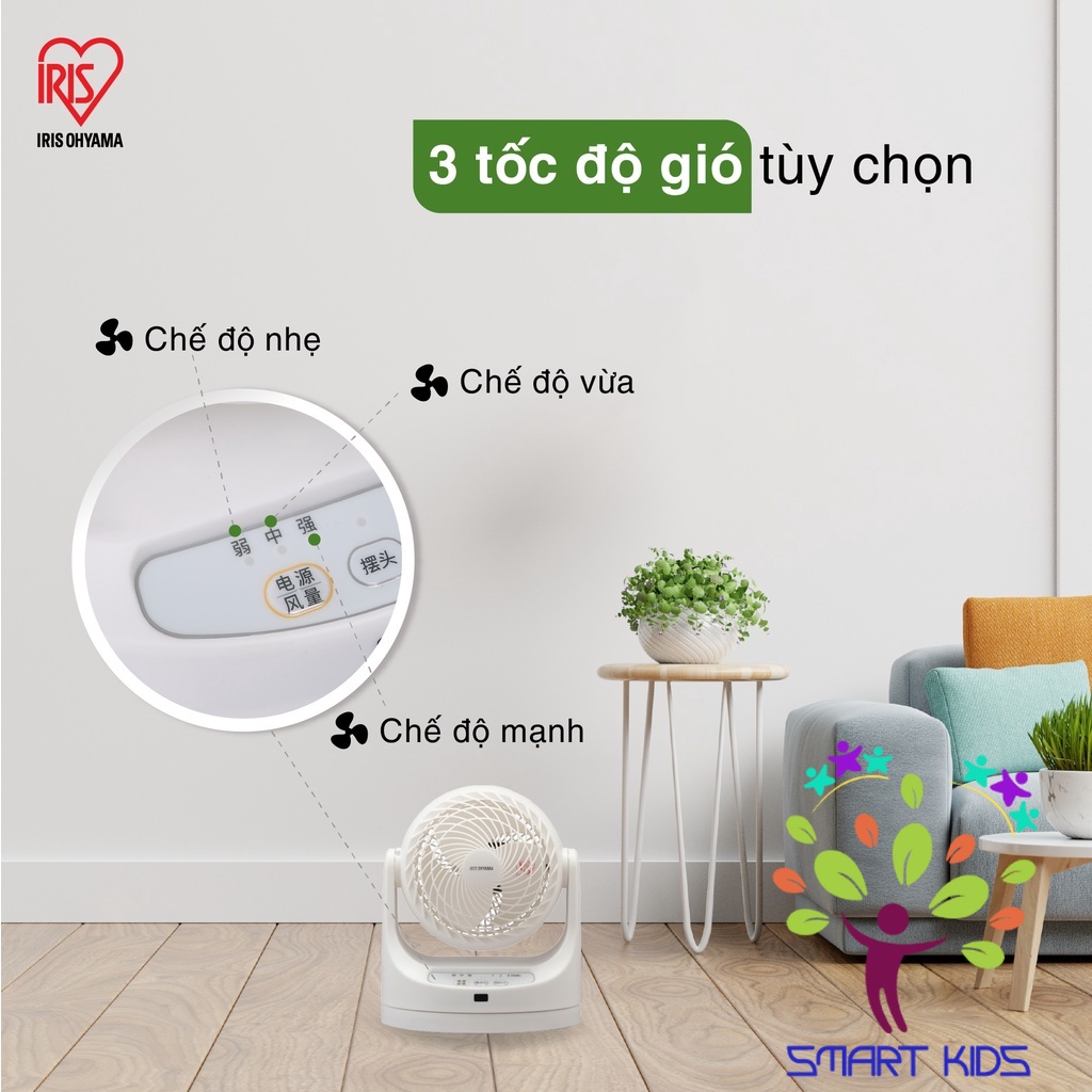 Quạt đối lưu không khí Iris Ohyama MKC15 Quạt điện nhỏ để bàn điều khiển từ xa