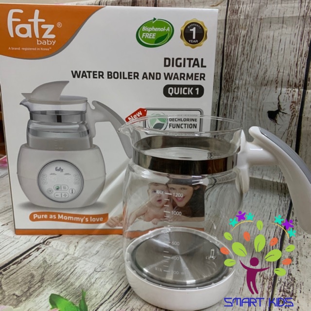 Bình thuỷ tinh thay thế máy đun nước và hâm nước pha sữa điện tử Fatz Baby Quick và multimax 1200ml không kèm nắp