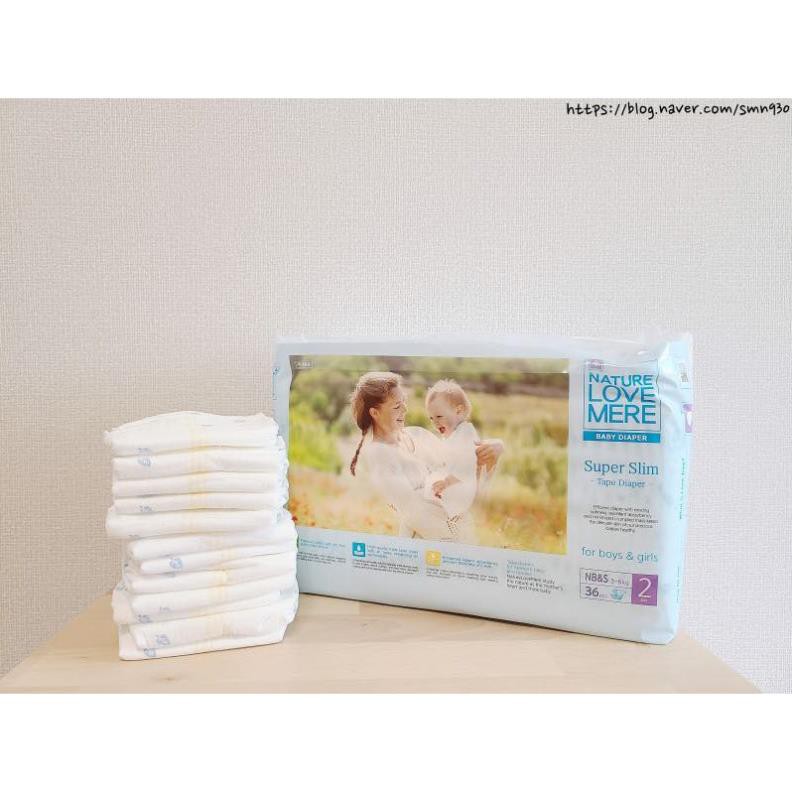 Tã/ Bỉm dán Super Slim Nature Love Mere túi S36/ M32/ L28/ XL24