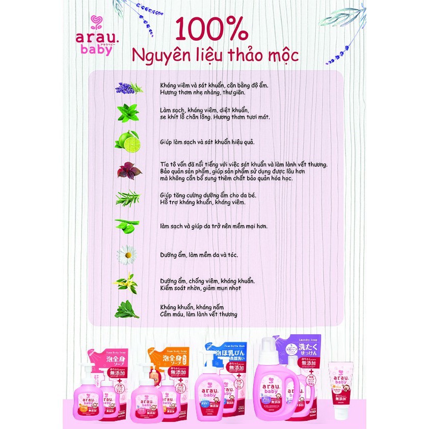 Nước rửa bình Arau Baby Nhật Bản