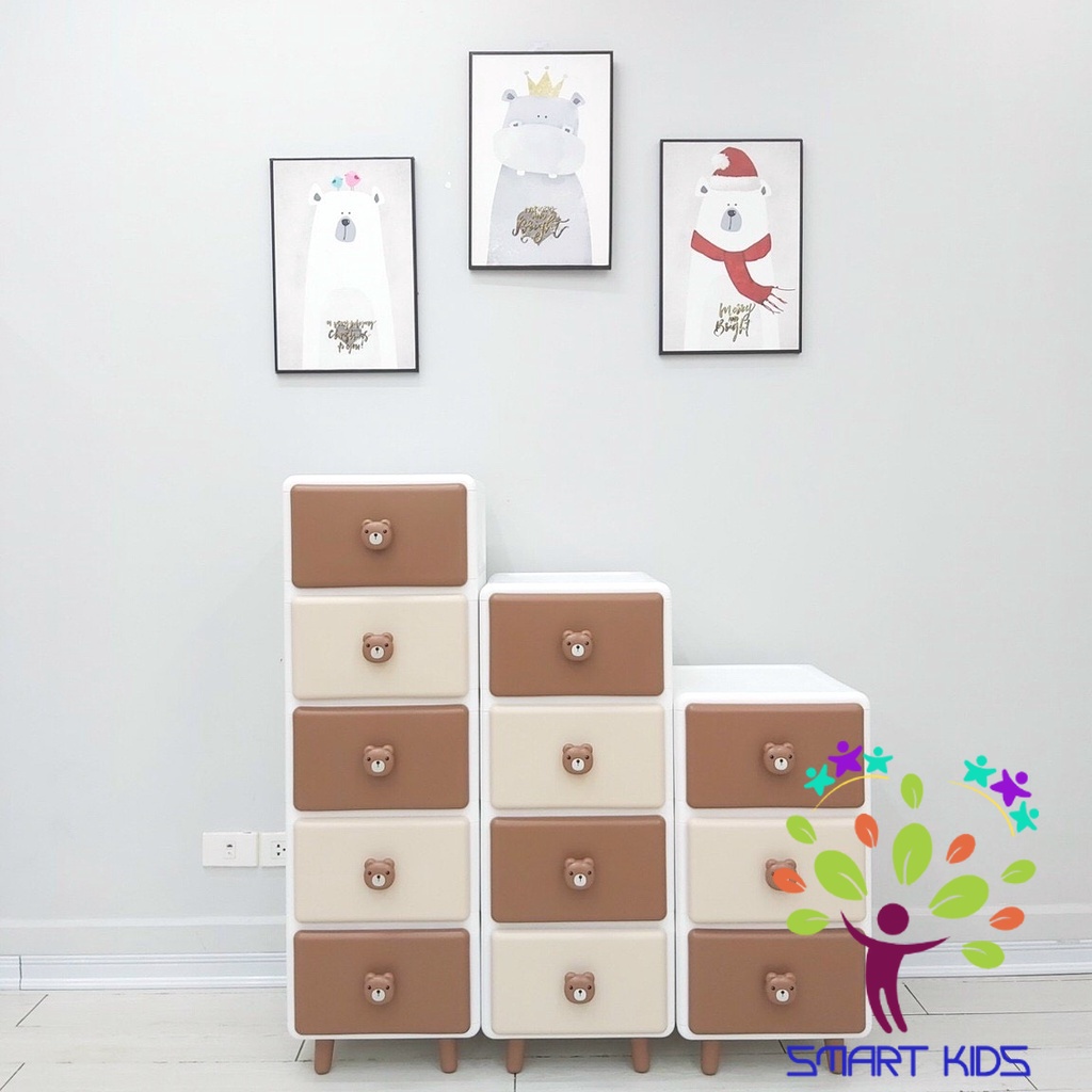 Tủ đa năng Holla Gấu Thỏ - Kệ tủ đựng đồ chơi, đồ dùng quấn áo cho bé