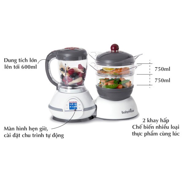 MÁY XAY HẤP ĐA NĂNG NUTRIBABY 5IN1 BABYMOOV