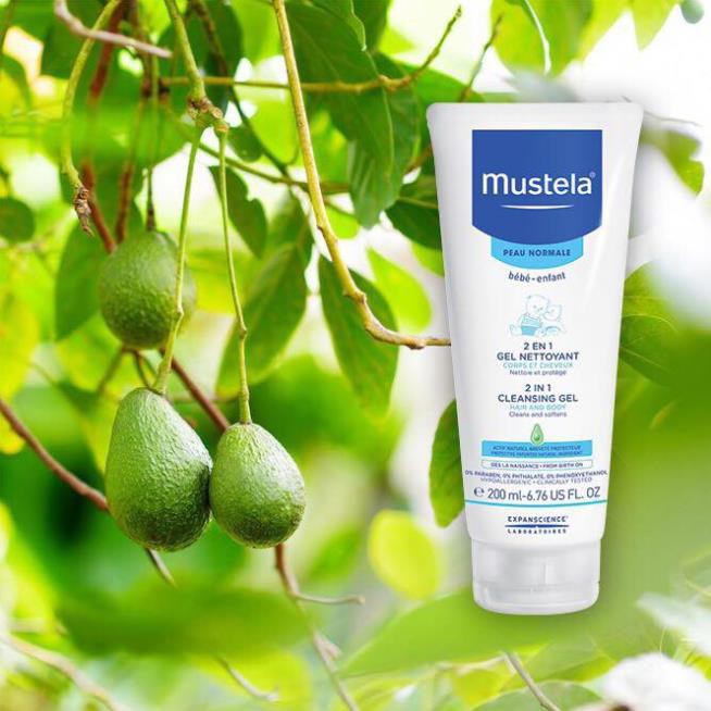 Gel Tắm Gội Cho Trẻ Sơ Sinh & Em Bé Mustela 2 in 1 Cleansing Gel 200ml