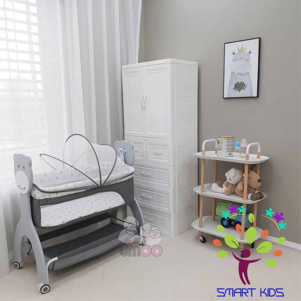 Nôi cũi vải Umoo Gấu UM-08111