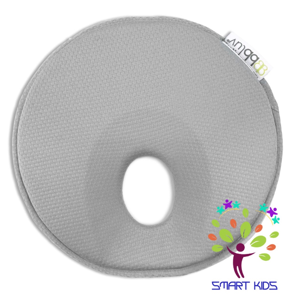 Gối chống bẹt đầu cho bé bbluv Pilo Grey/Ivory