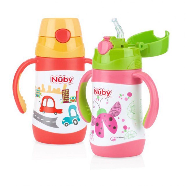 Bình uống nước ống hút bằng Inox giữ nhiệt 2 chiều nóng lạnh, dung tích 280ml