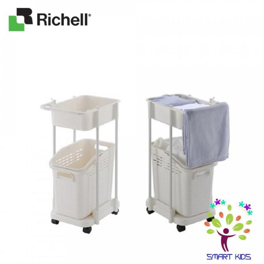 Xe để đồ giặt Richell 2 tầng N trắng