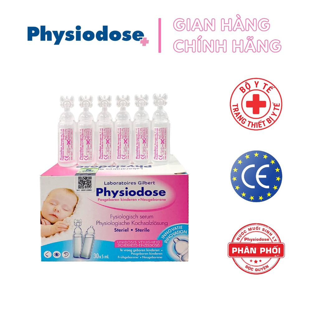 Nước Muối Sinh Lý Physiodose Round (Hộp 30 ống x 5ml)