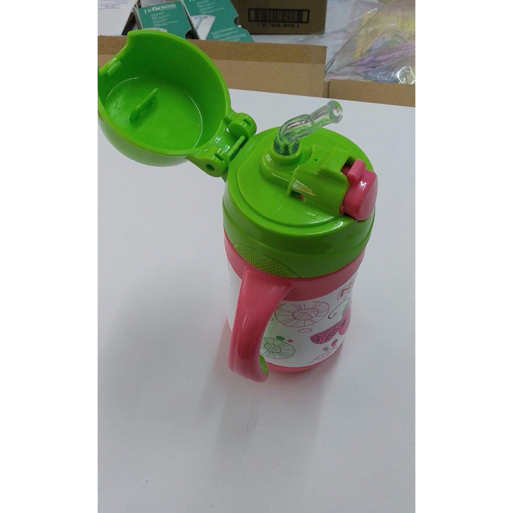 Bình uống nước ống hút bằng Inox giữ nhiệt 2 chiều nóng lạnh, dung tích 280ml