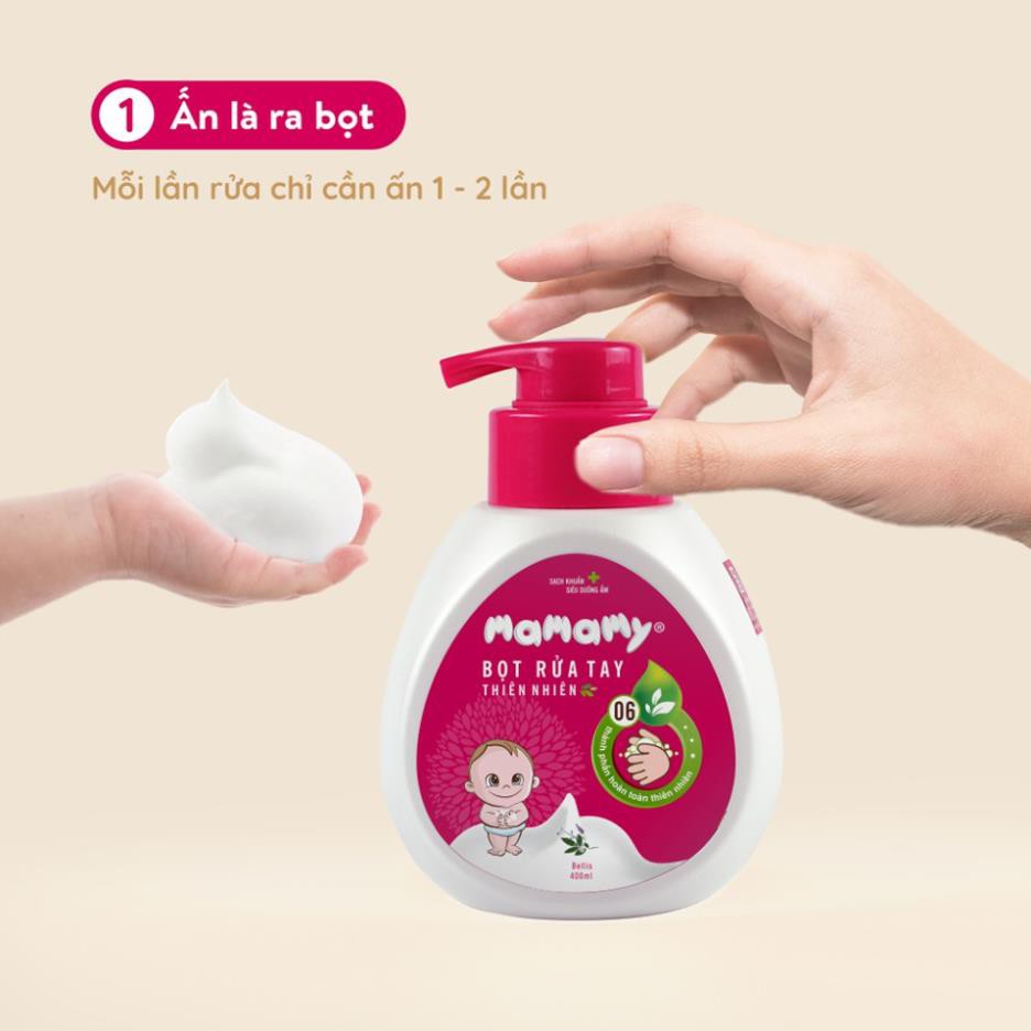 Bọt rửa tay thiên nhiên Mamamy siêu kháng khuẩn an toàn cho bé 400ml