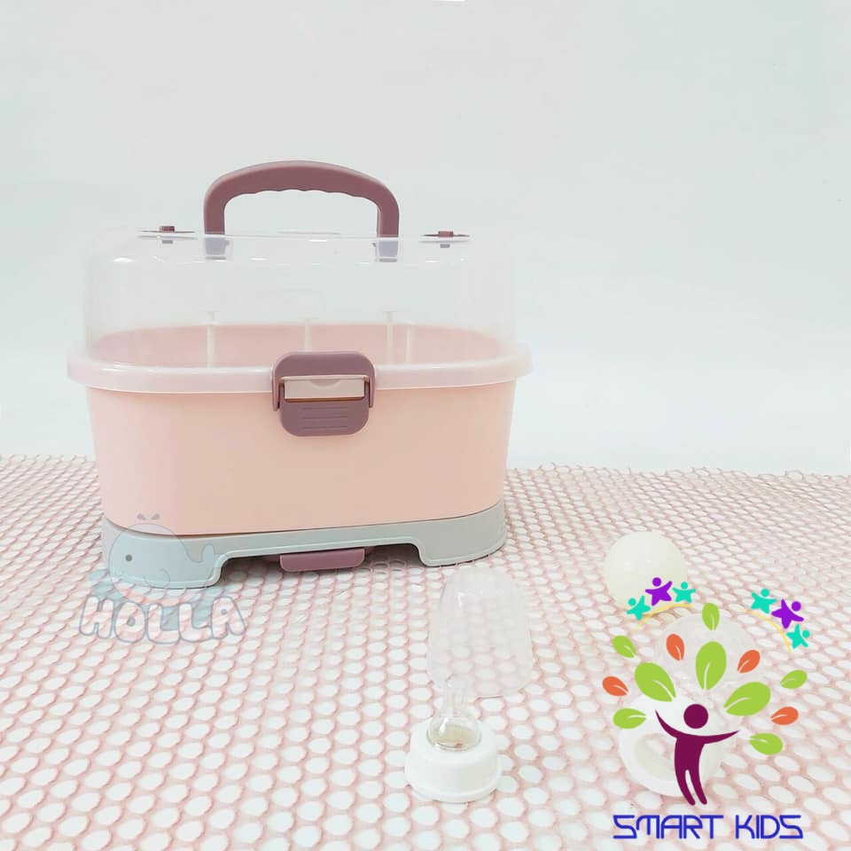 Giá úp bình sữa Holla cao cấp có nắp đậy vệ sinh cho bé HL-1589