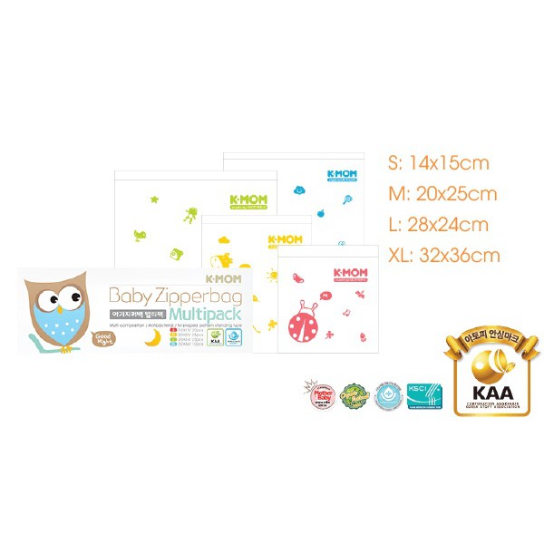 TÚI ZIP ĐỰNG ĐỒ K-MOM (MIX SIZE - 80C)